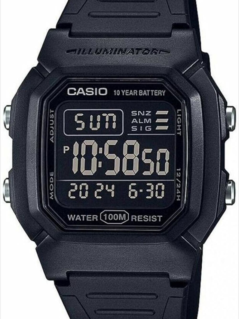 Casio Black Digital Watch with Gray LCD Digits